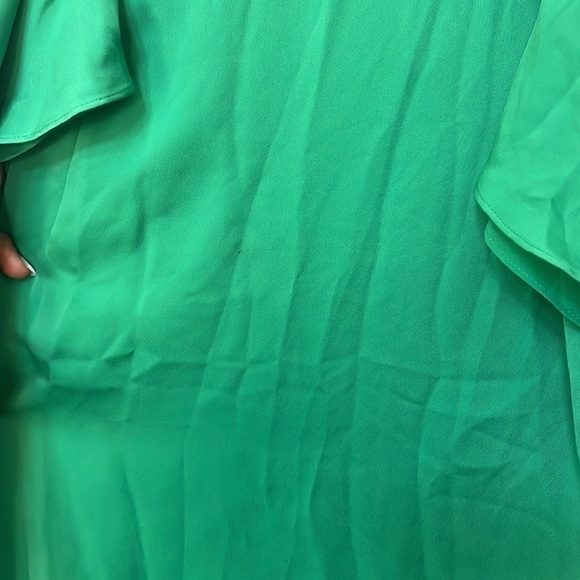 Nwt Halston heritage Sz 4 viridian green swing dress flutter sleeve lined $275 - Picture 7 of 11